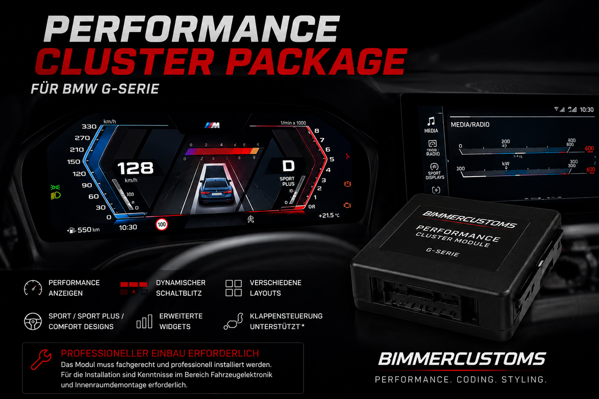 BIMMERCUSTOMS TRACK PERFORMANCE CLUSTER MODUL für BMW G-Serie G42 G20 G21 G22 G23 G26 G01 G02