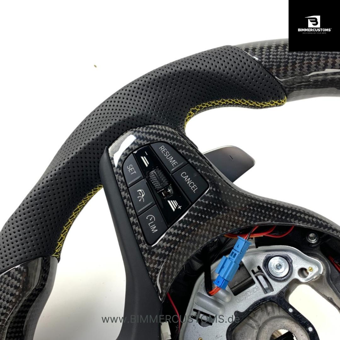 BIMMERCUSTOMS CARBONFIBER LEDER LENKRAD PASSEND FÜR BMW F40 G20 G21 G26 G80 G81 G82 G87 G83 F90