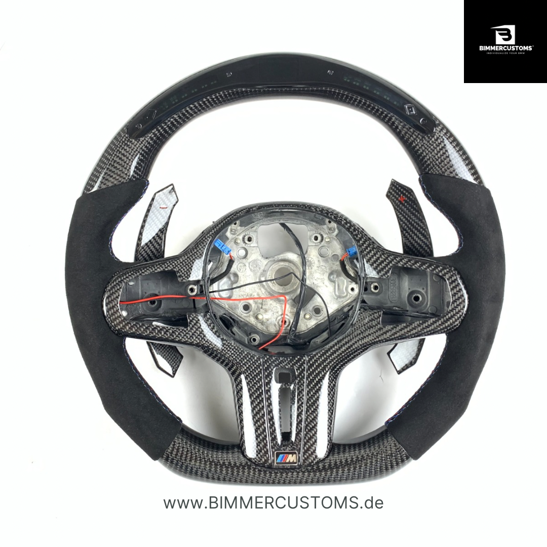 LEDER CARBONFIBER LENKRAD RACE DISPLAY PASSEND FÜR BMW 1er 2er 3er 4er 5er F40 G20 G21 G30 M3 M4 M5 G80 G82 F90