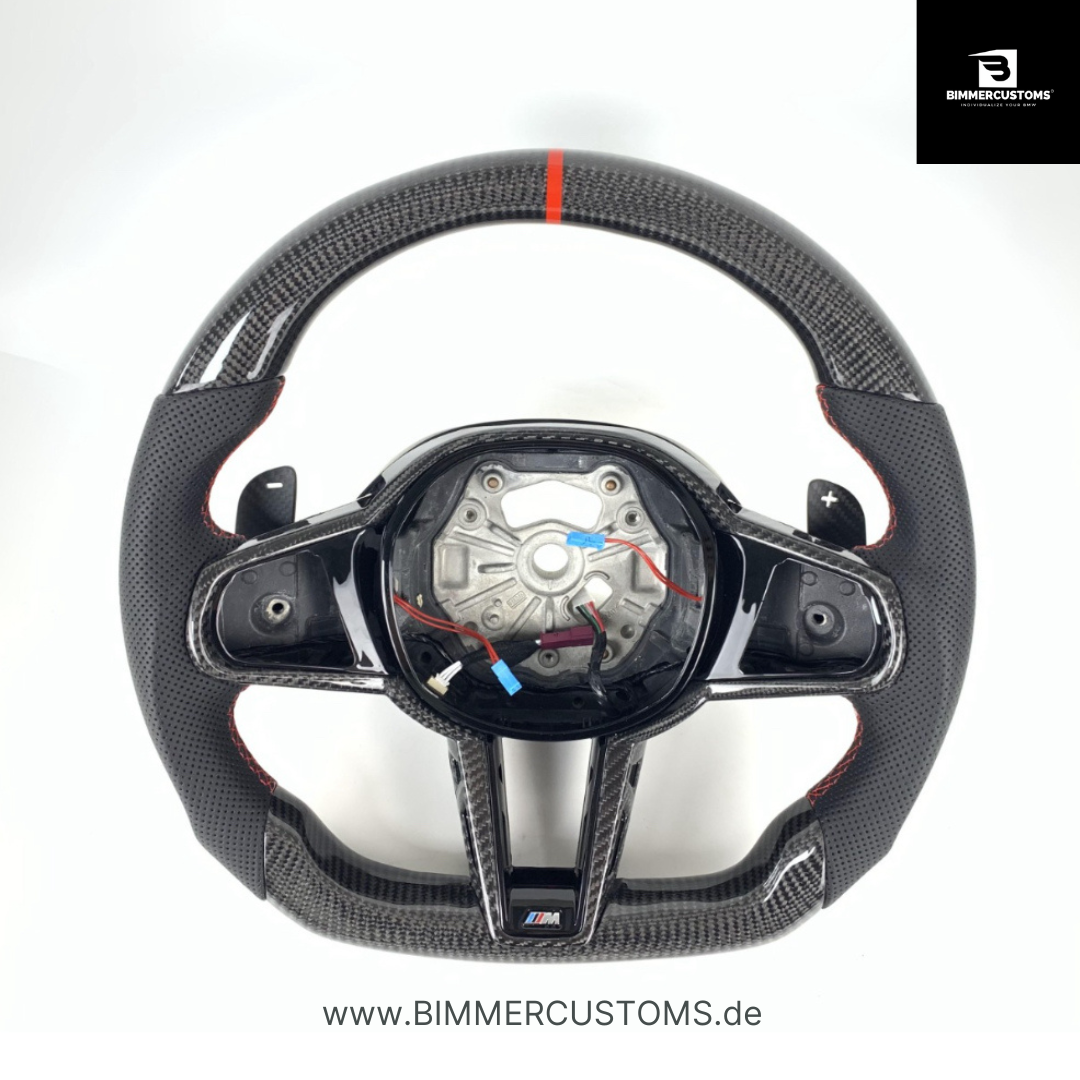CARBONFIBER LEDER ALCANTARA LENKRAD PASSEND FÜR BMW M2 M3 M4 G87 G80 G81 G82 G83 G20 G21 F40
