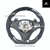 LEDER CARBONFIBER LENKRAD MIT RACE DISPLAY CARBON PASSEND FÜR BMW E90 E91 E92 E93