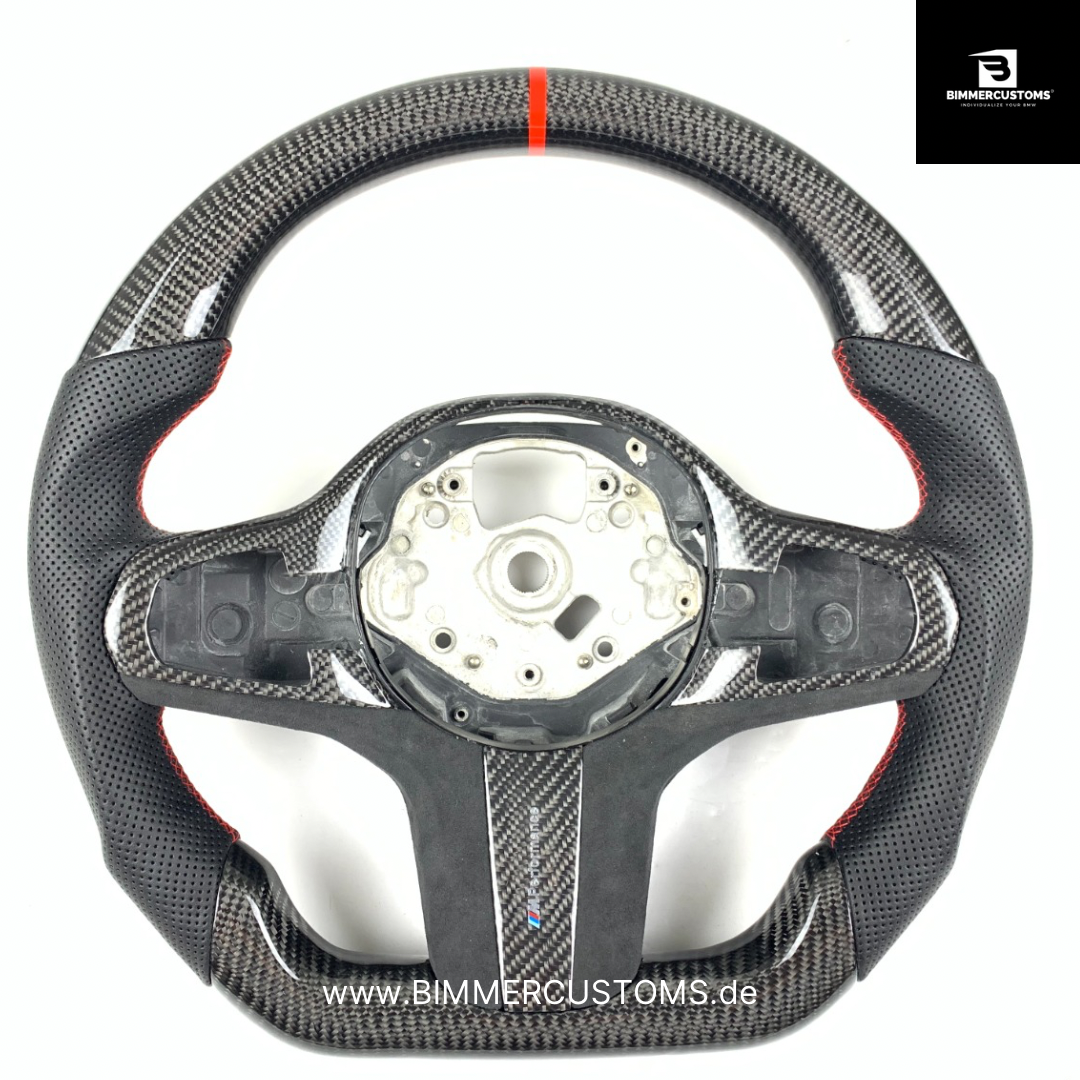 LEDER CARBONFIBER LENKRAD RACE DISPLAY PASSEND FÜR BMW 1er 2er 3er 4er 5er F40 G20 G21 G30 M3 M4 M5 G80 G82 F90