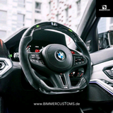 LEDER CARBONFIBER LENKRAD RACE DISPLAY PASSEND FÜR BMW 1er 2er 3er 4er 5er F40 G20 G21 G30 M3 M4 M5 G80 G82 F90