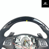 LEDER CARBONFIBER LENKRAD MIT RACE DISPLAY CARBON PASSEND FÜR BMW E90 E91 E92 E93