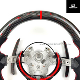 ALCANTARA CARBONFIBER LENKRAD MIT RED FLAKES PASSEND FÜR BMW M2 F87 M3 F80 M4 F82 F83 F20 F21 F22 F23 F30 F31 F32 F33 F36 Competition