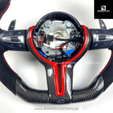 ALCANTARA CARBONFIBER LENKRAD MIT RACE DISPLAY RED LINE PASSEND FÜR BMW M2 F87 M3 F80 M4 F82 F83 F20 F21 F22 F23 F30 F31 F32 F33 F36 Competition