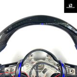 LEDER CARBONFIBER LENKRAD MIT RACE DISPLAY BLUE CARBON LINE PASSEND FÜR BMW M2 F87 M3 F80 M4 F82 F83 F20 F21 F22 F23 F30 F31 F32 F33 F36 Competition