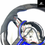 LEDER CARBONFIBER LENKRAD MIT RACE DISPLAY BLUE CARBON LINE PASSEND FÜR BMW M2 F87 M3 F80 M4 F82 F83 F20 F21 F22 F23 F30 F31 F32 F33 F36 Competition