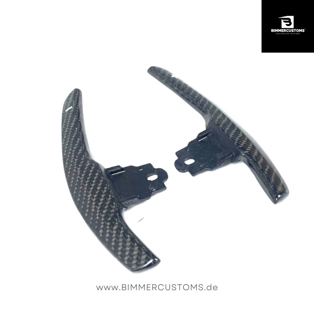 BIMMERCUSTOMS CARBONFIBER PADDLES WHITE LINE PASSEND FÜR BMW 1er 2er 3er 4er 5er 6er M2 M3 M4 M5 F20 F21 F22 F30 F31 F36 F80 F82 F83 F10 F11