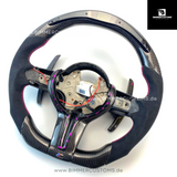 ALCANTARA CARBONFIBER LENKRAD MIT RACE DISPLAY PURPLE FLAKES PASSEND FÜR BMW M2 F87 M3 F80 M4 F82 F83 F20 F21 F22 F23 F30 F31 F32 F33 F36 Competition