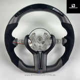 ALCANTARA CARBONFIBER MATT LENKRAD MIT RACE DISPLAY BLACK LINE PASSEND FÜR BMW M2 F87 M3 F80 M4 F82 F83 F20 F21 F22 F23 F30 F31 F32 F33 F36 Competition