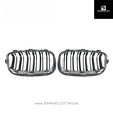 BIMMERCUSTOMS CARBON NIEREN DOPPELSTEG FRONTGRILL PASSEND FÜR BMW 1er F20 LCI