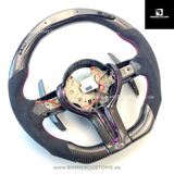 ALCANTARA CARBONFIBER LENKRAD MIT RACE DISPLAY PURPLE FLAKES PASSEND FÜR BMW M2 F87 M3 F80 M4 F82 F83 F20 F21 F22 F23 F30 F31 F32 F33 F36 Competition